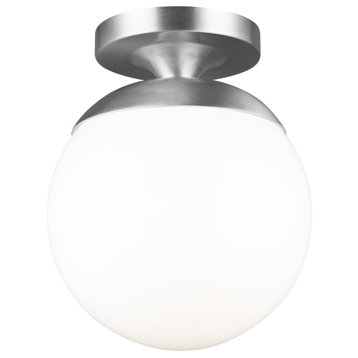 Plafonnier Leo - Hanging Globe - Aluminium satiné Blanc lisse Ampoules DEL incluses by Visual Comfort Studio | Luminaires & cie
