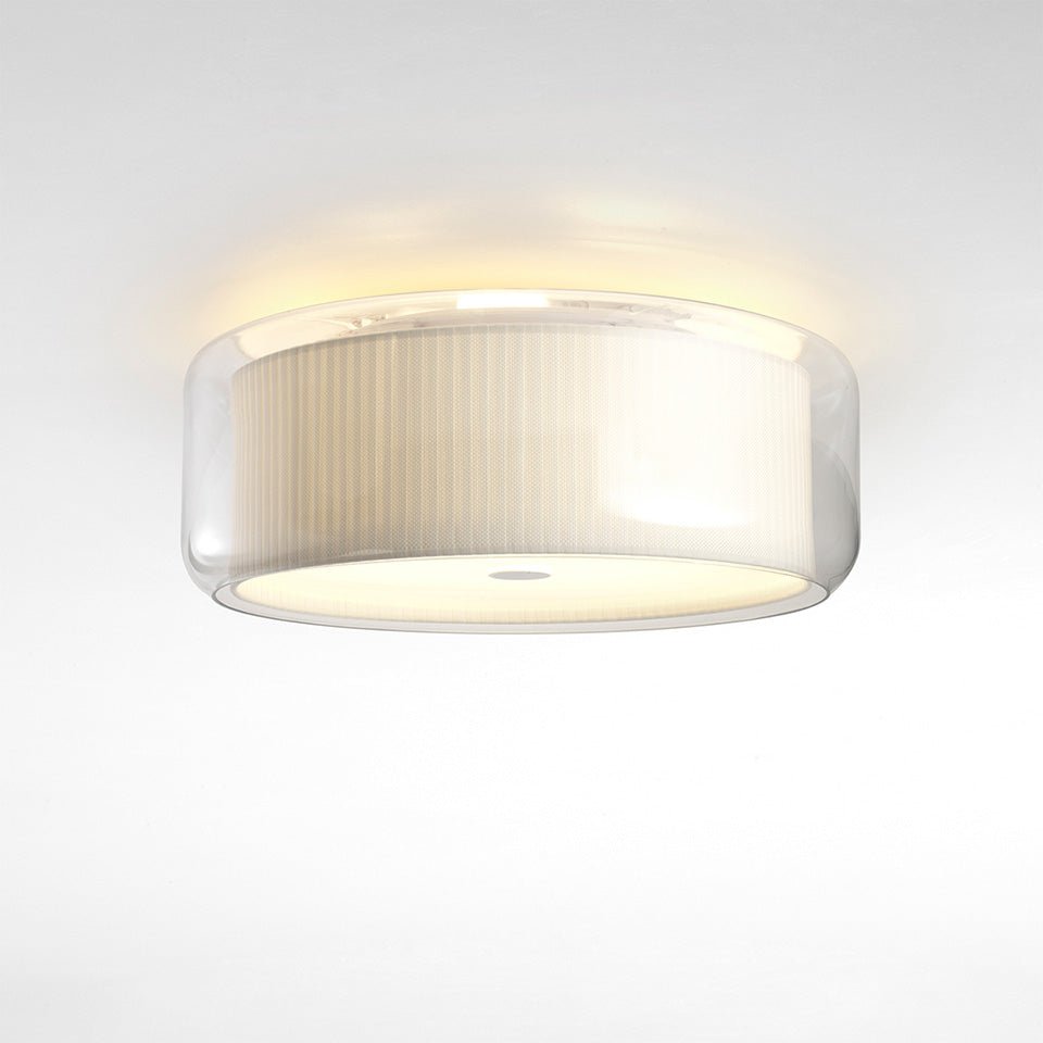 Plafonnier Mercer - Coton blanc plissé by Marset | Luminaires & cie