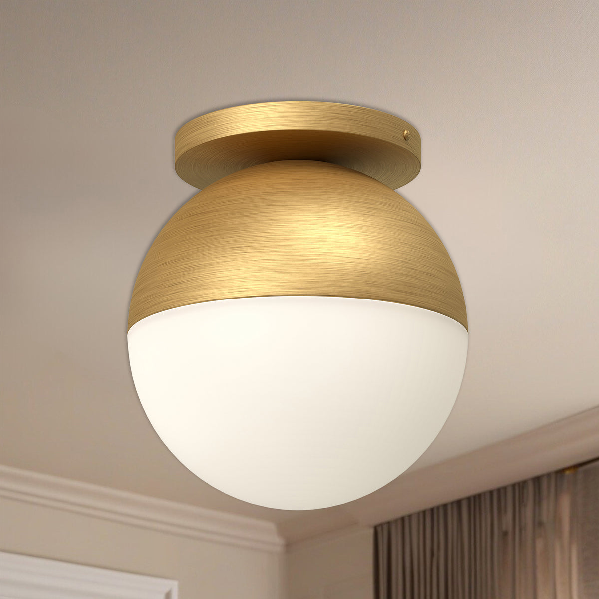 Plafonnier Monae Or brossé/Verre opale, 9 7/8" – vue 2