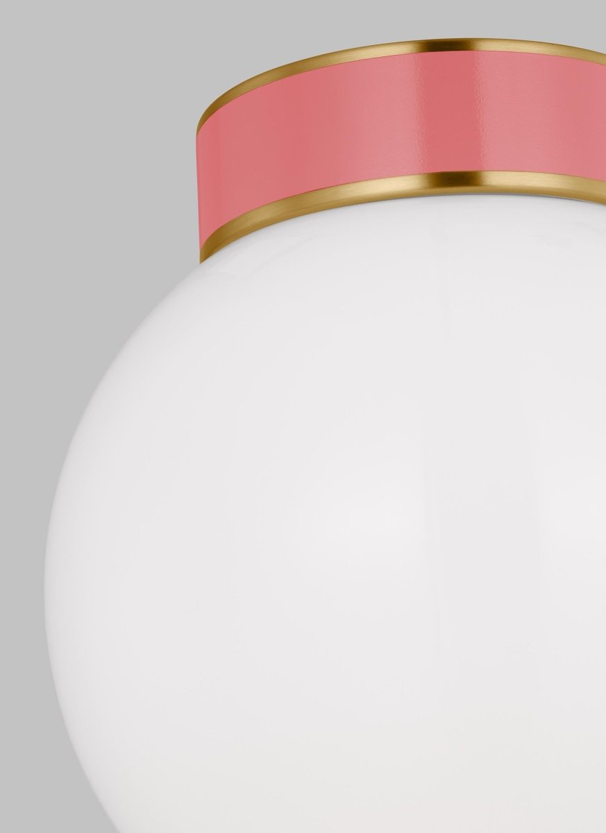 Plafonnier Monroe Ball - Laiton brûlé et corail Lait by Visual Comfort Studio | Luminaires & cie