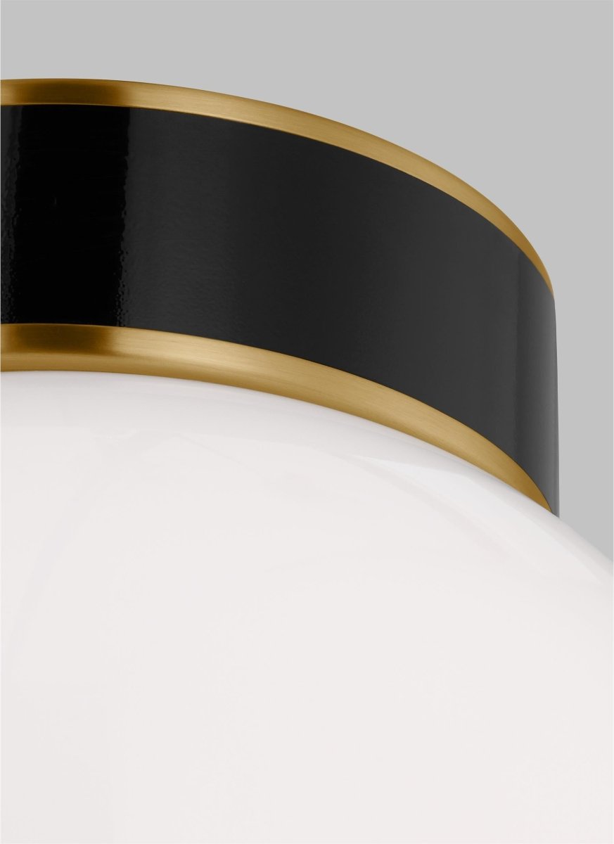 Plafonnier Monroe Ball - Laiton brûlé et noir Lait by Visual Comfort Studio | Luminaires & cie