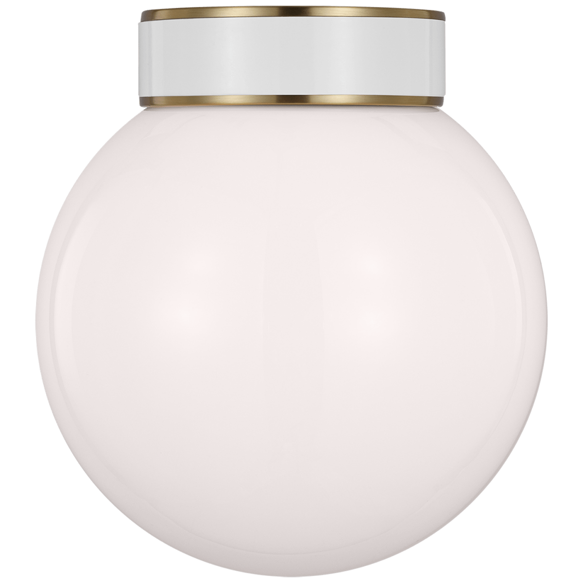 Plafonnier Monroe Ball - Laiton brûlé et blanc Blanc lait by Visual Comfort Studio | Luminaires & cie