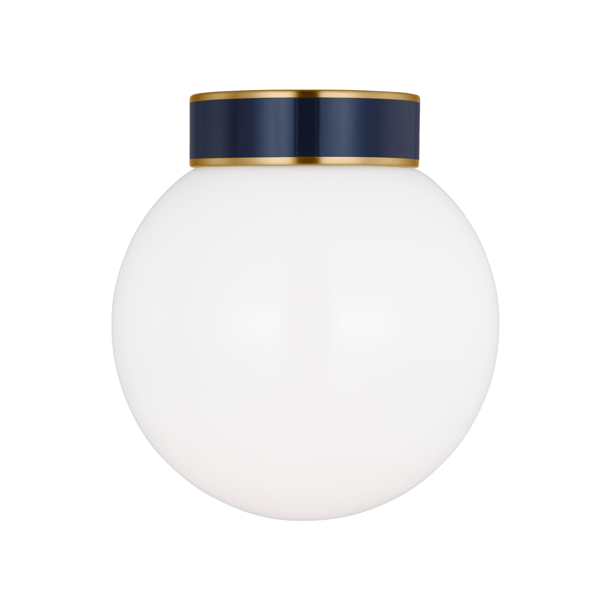 Plafonnier Monroe Ball - Laiton brûlé et marine Lait by Visual Comfort Studio | Luminaires & cie