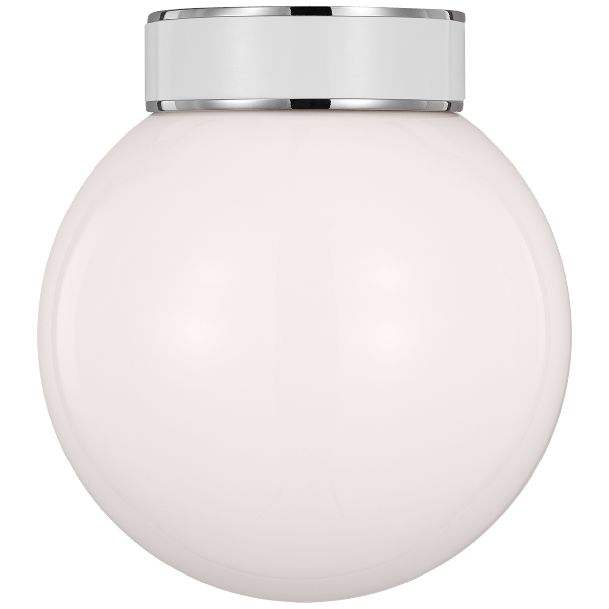 Plafonnier Monroe Ball - Nickel poli Blanc lait by Visual Comfort Studio | Luminaires & cie