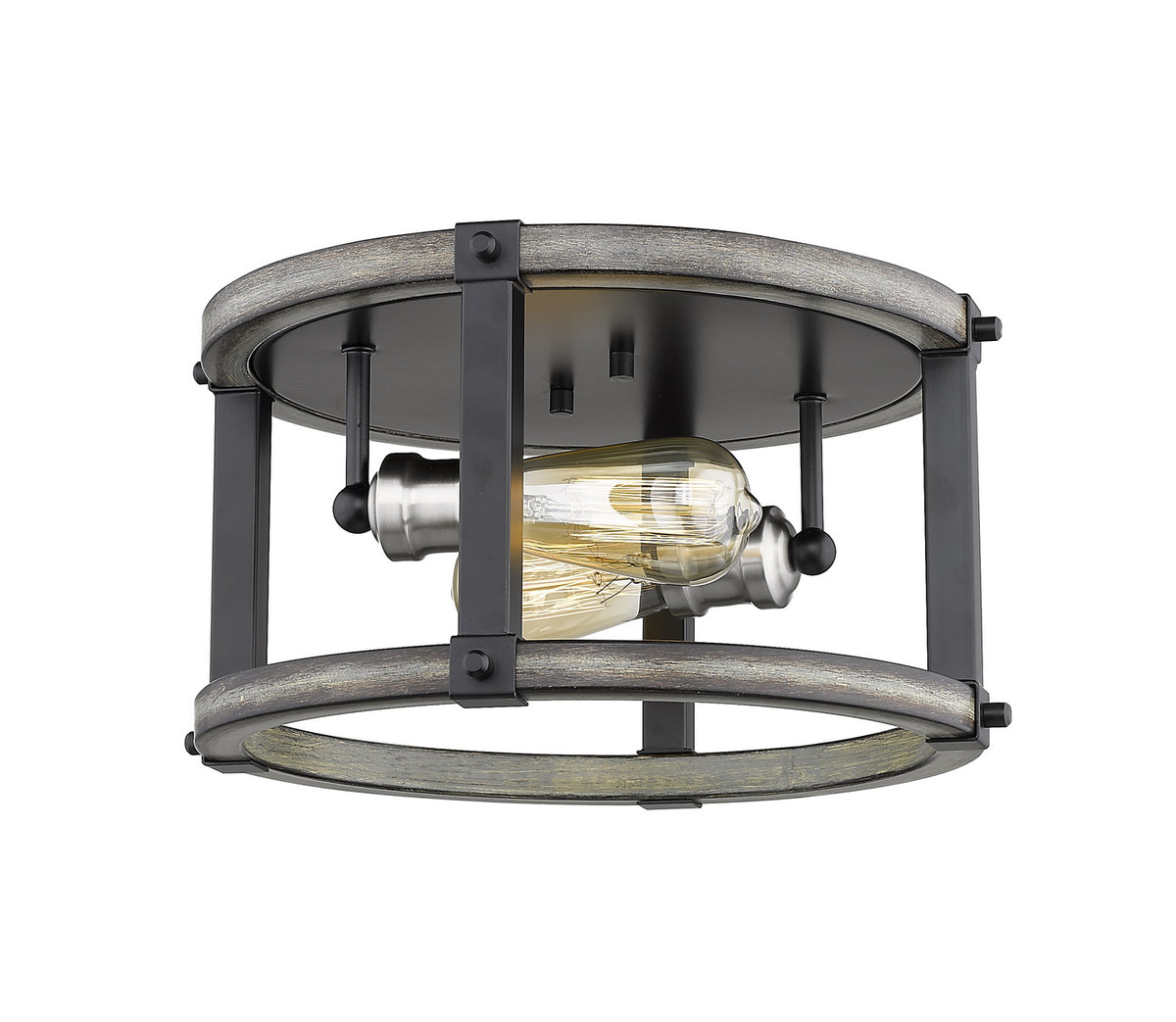Plafonnier rond Kirkland Bardeau gris cendré, 12 3/4" – Z-Lite