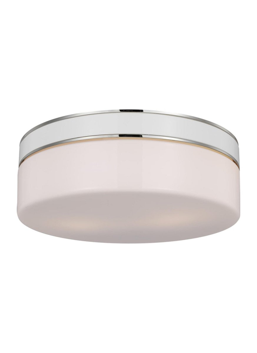 Plafonnier rond Monroe - Nickel poli by Visual Comfort Studio | Luminaires & cie