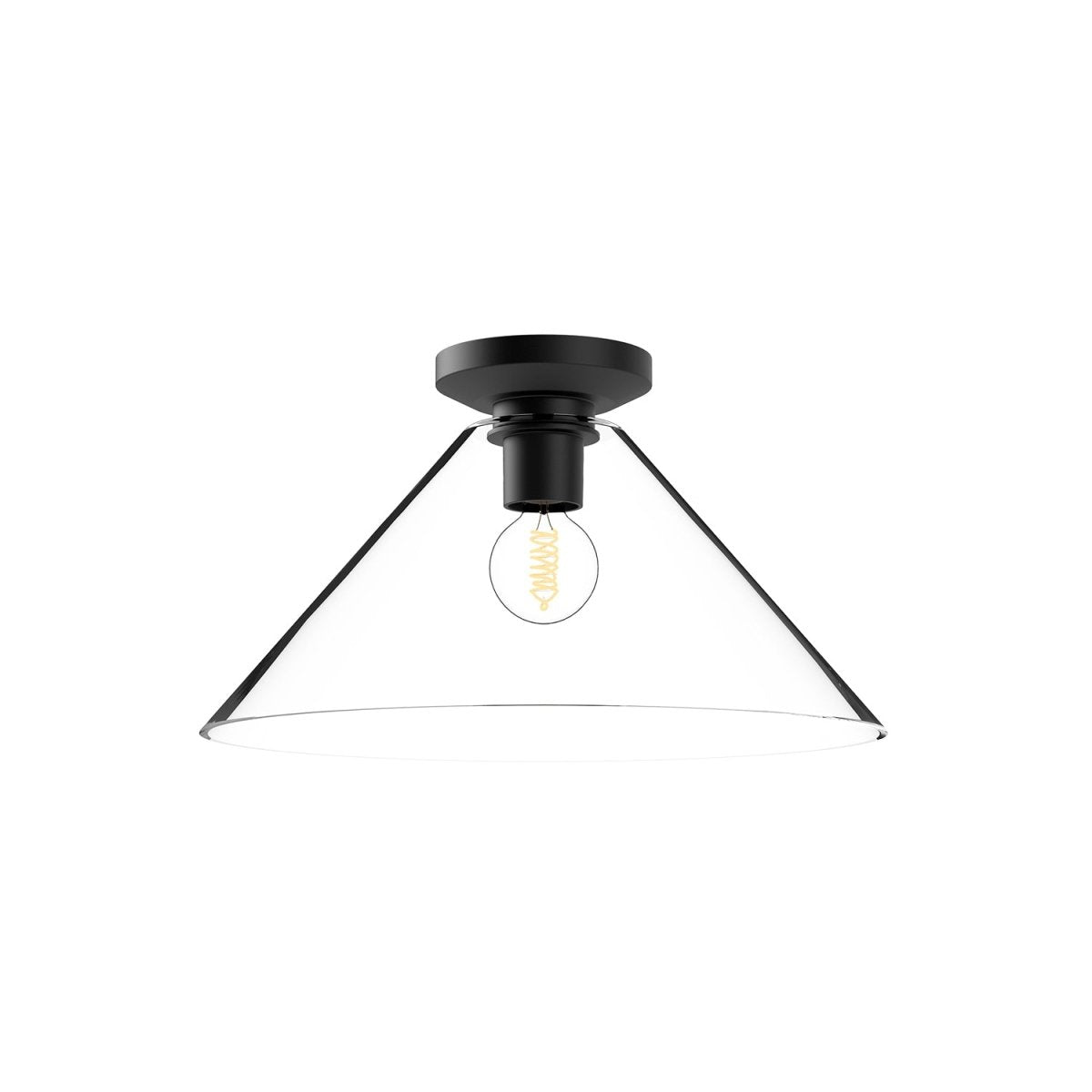 Plafonnier Salem - Verre transparent / noir mat by Alora Lighting | Luminaires & cie