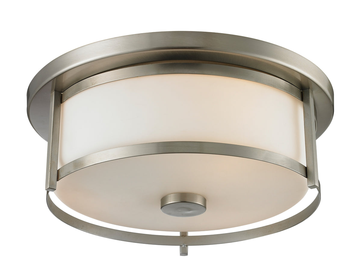 Plafonnier Savannah Nickel brossé, Opale mate, 13 3/4" – Z-Lite