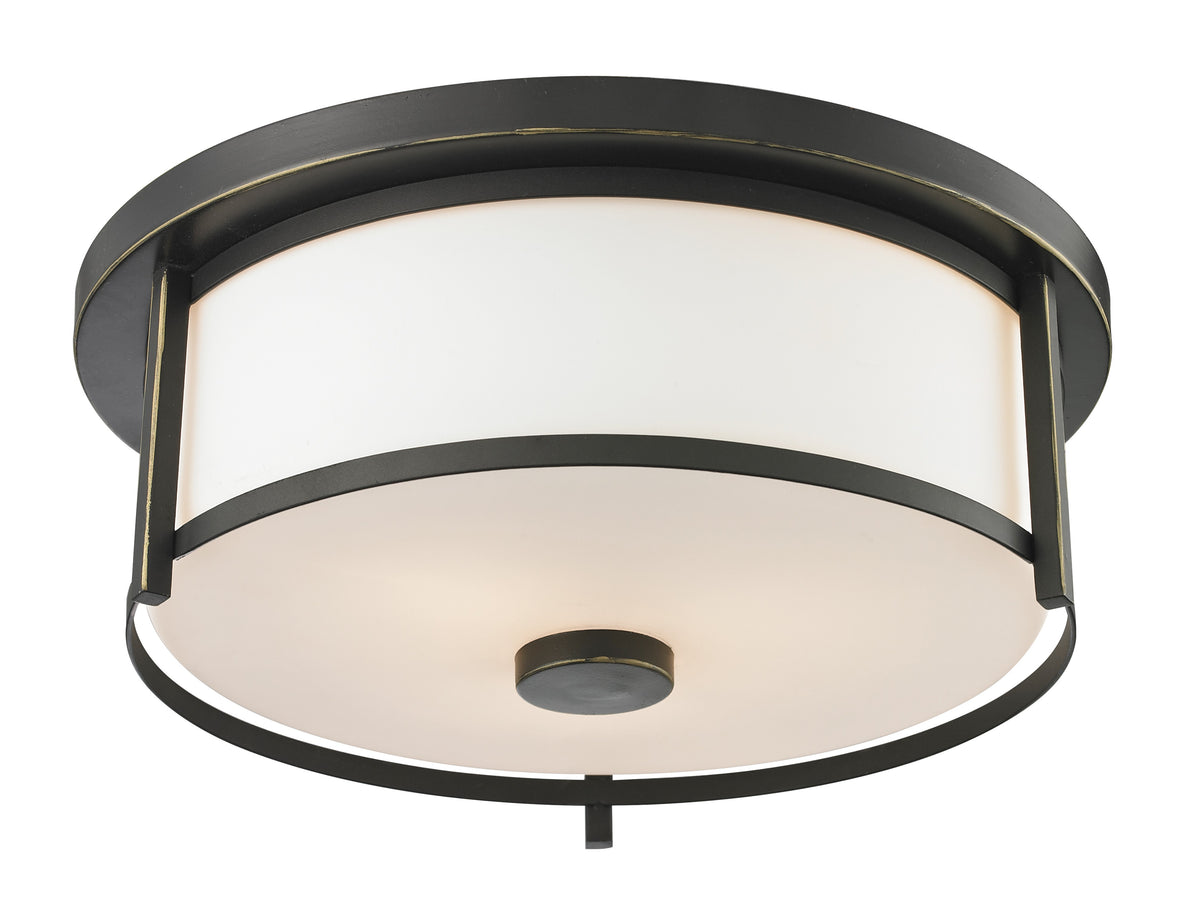 Plafonnier Savannah Bronze vieilli, Opale mate, 13 3/4" – Z-Lite