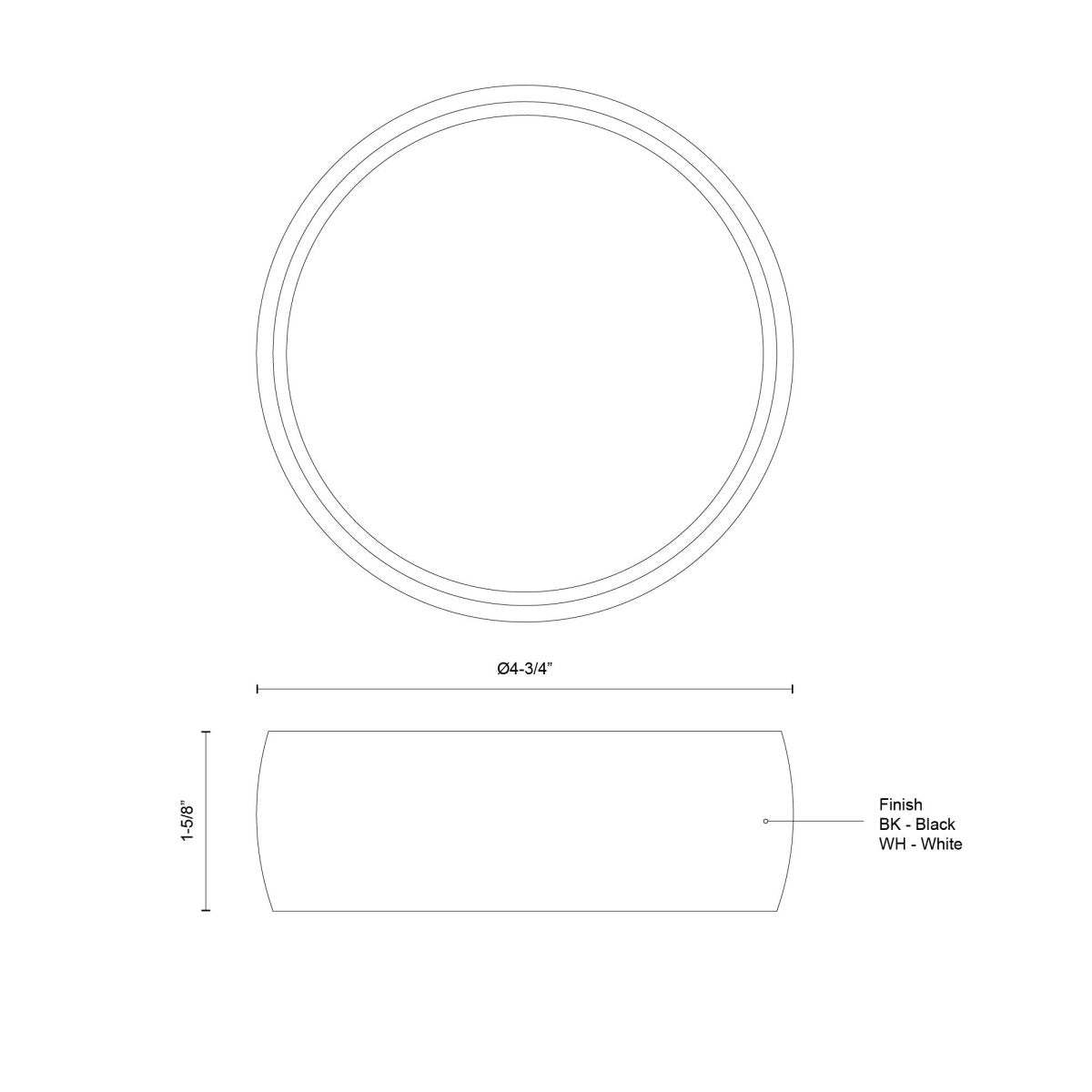 Plafonnier Savile - Noir 4 3/4" by Kuzco Lighting | Luminaires & cie