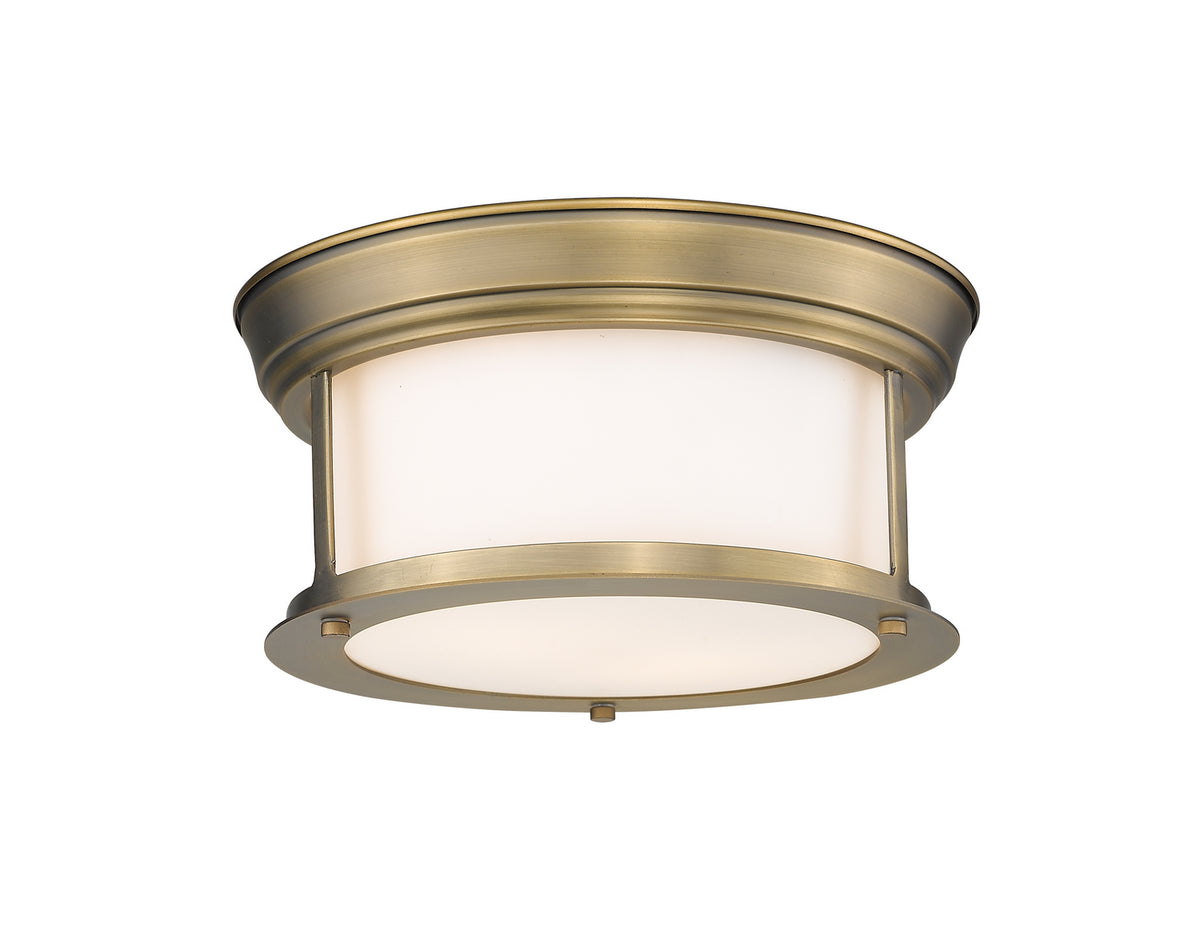 Plafonnier Sonna Laiton patrimoine, Opale mate, 11" – Z-Lite