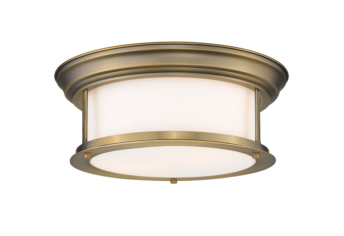 Plafonnier Sonna Laiton patrimoine, Opale mate, 13 1/2" – Z-Lite