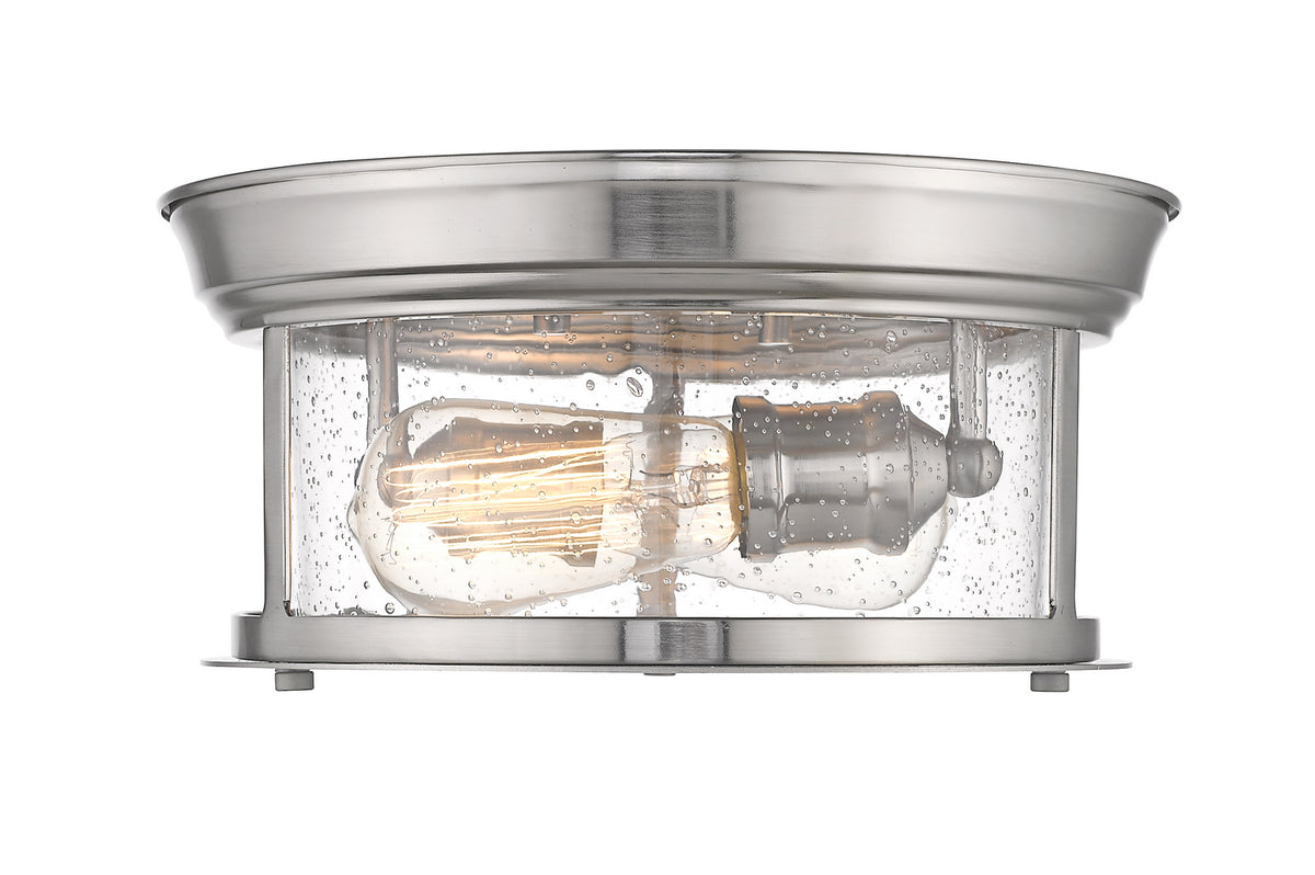 Plafonnier Sonna Nickel brossé, Grené transparent, 11" – vue 2