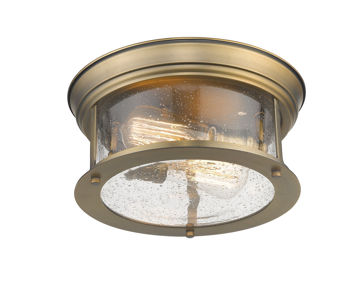 Plafonnier Sonna Laiton patrimoine, Grené transparent, 11" – vue 3