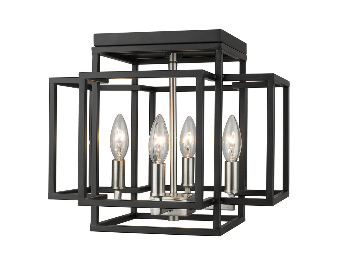 Plafonnier Titania Noir + Nickel brossé – Z-Lite