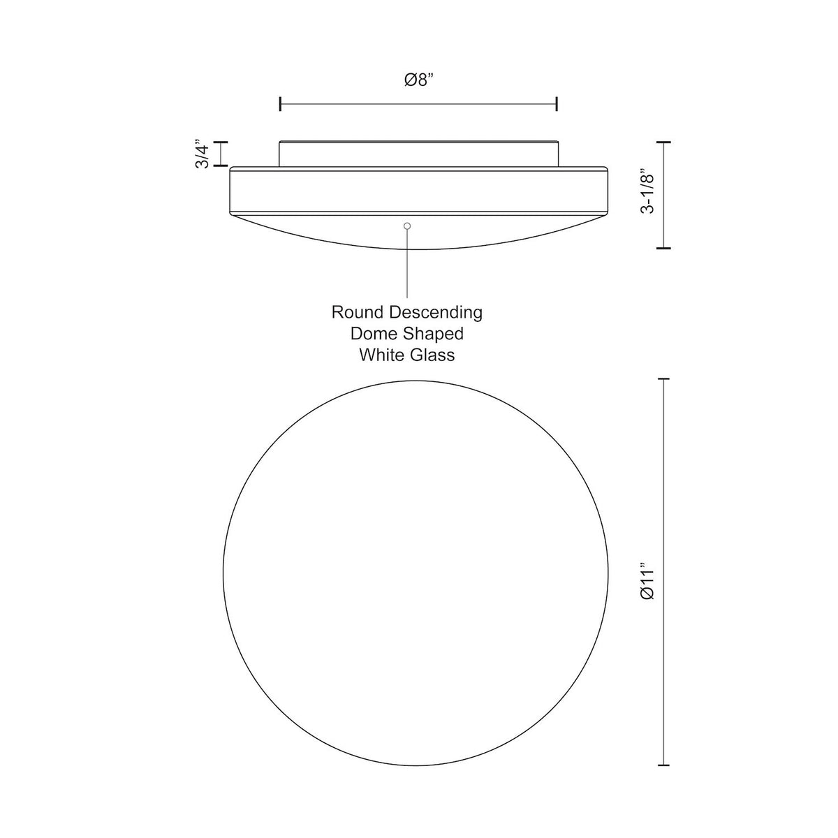 Plafonnier Trafalgar 11" – vue 3