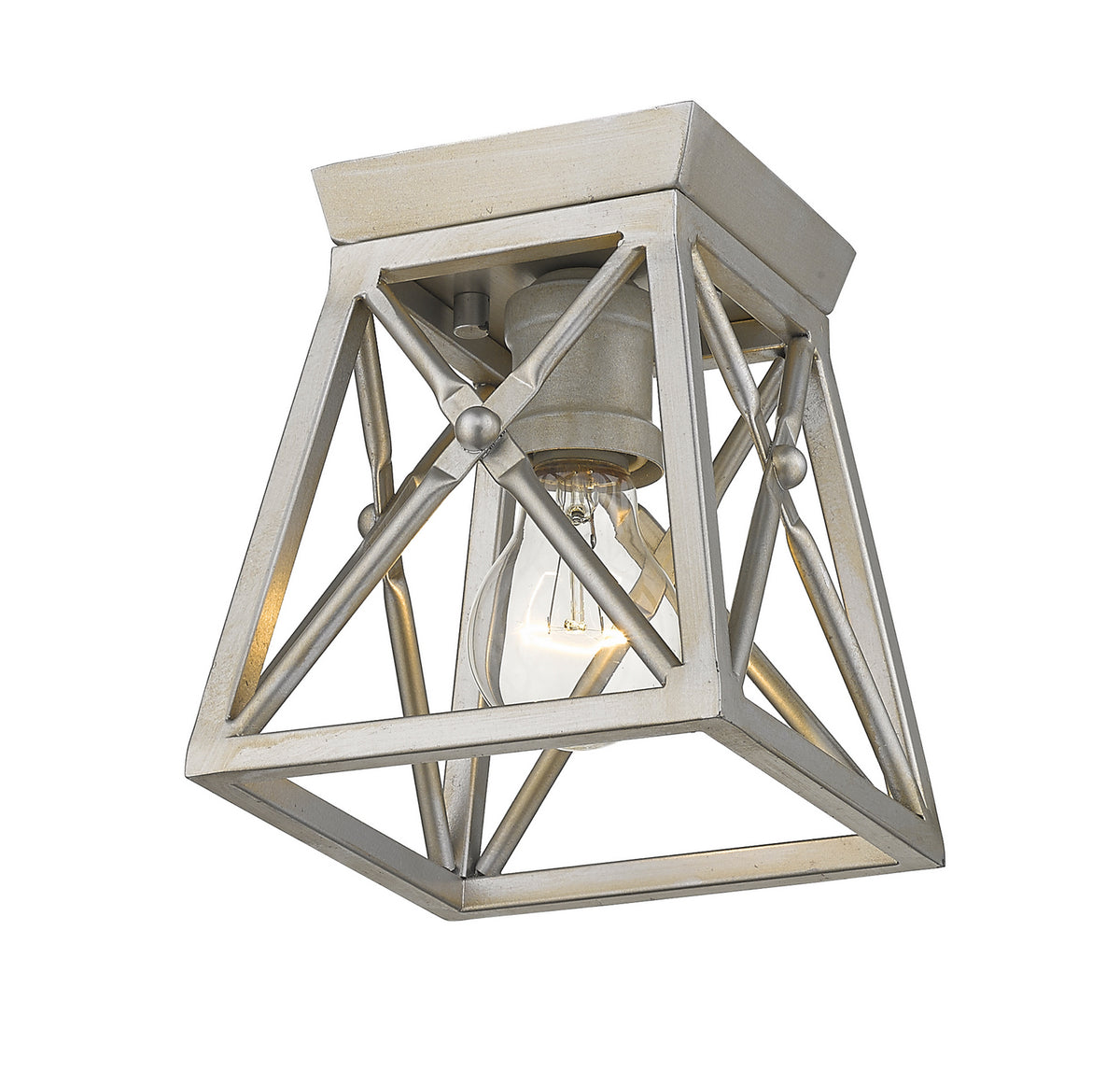 Plafonnier Trestle Argent antique, 6" – vue 3
