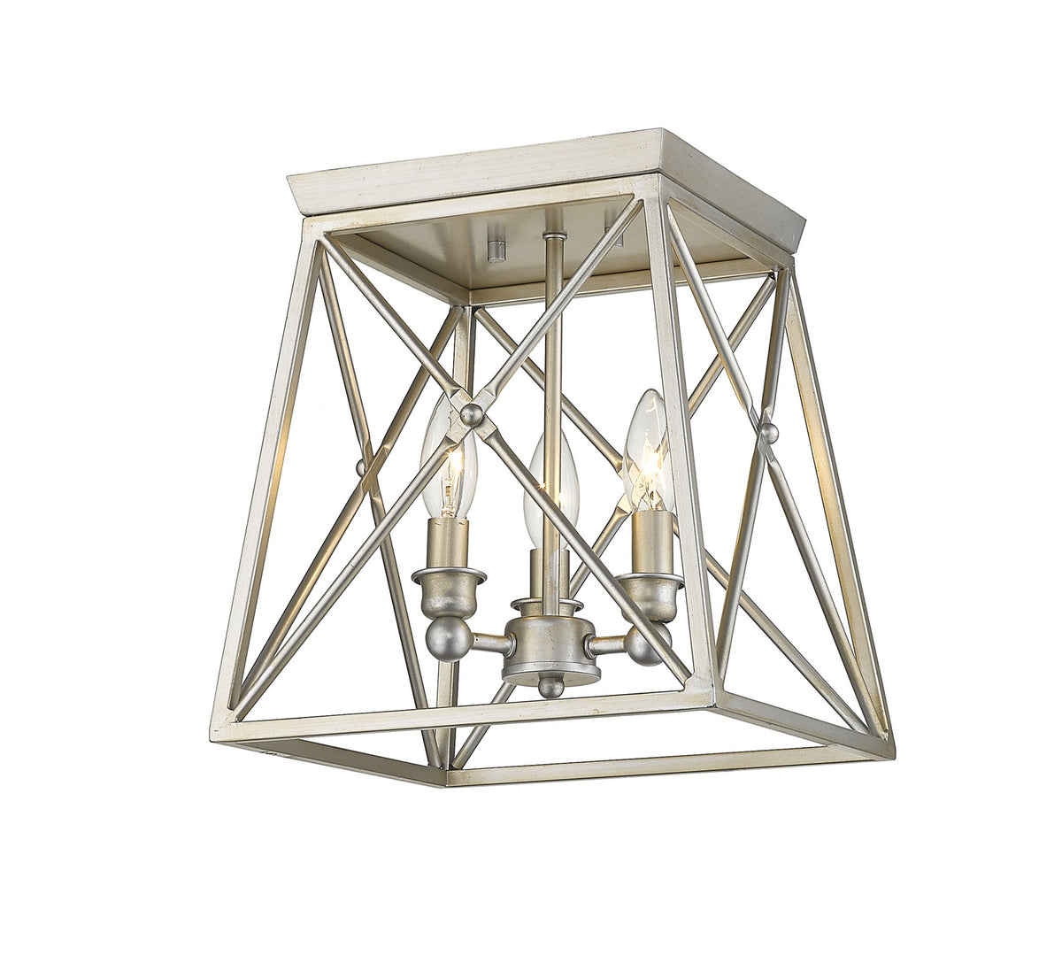 Plafonnier Trestle Argent antique, 11" – vue 2