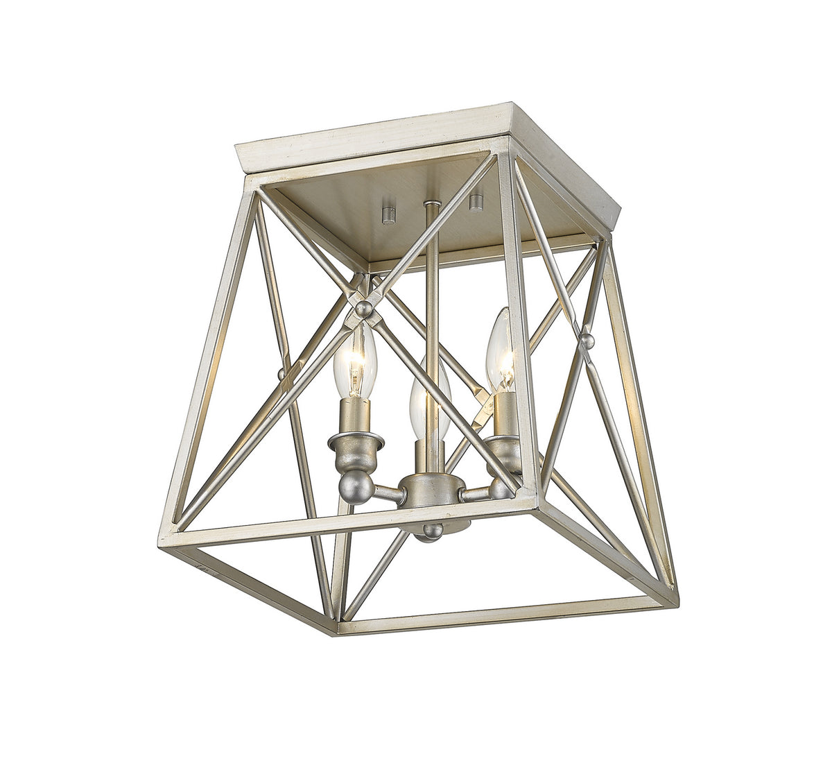 Plafonnier Trestle Argent antique, 11" – vue 3