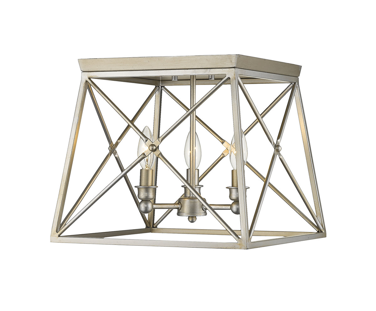 Plafonnier Trestle Argent antique, 14" – Z-Lite