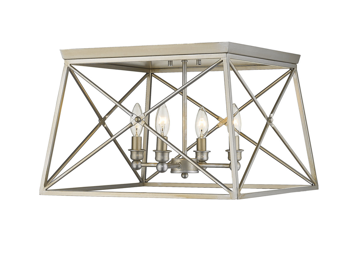 Plafonnier Trestle Argent antique, 18" – Z-Lite