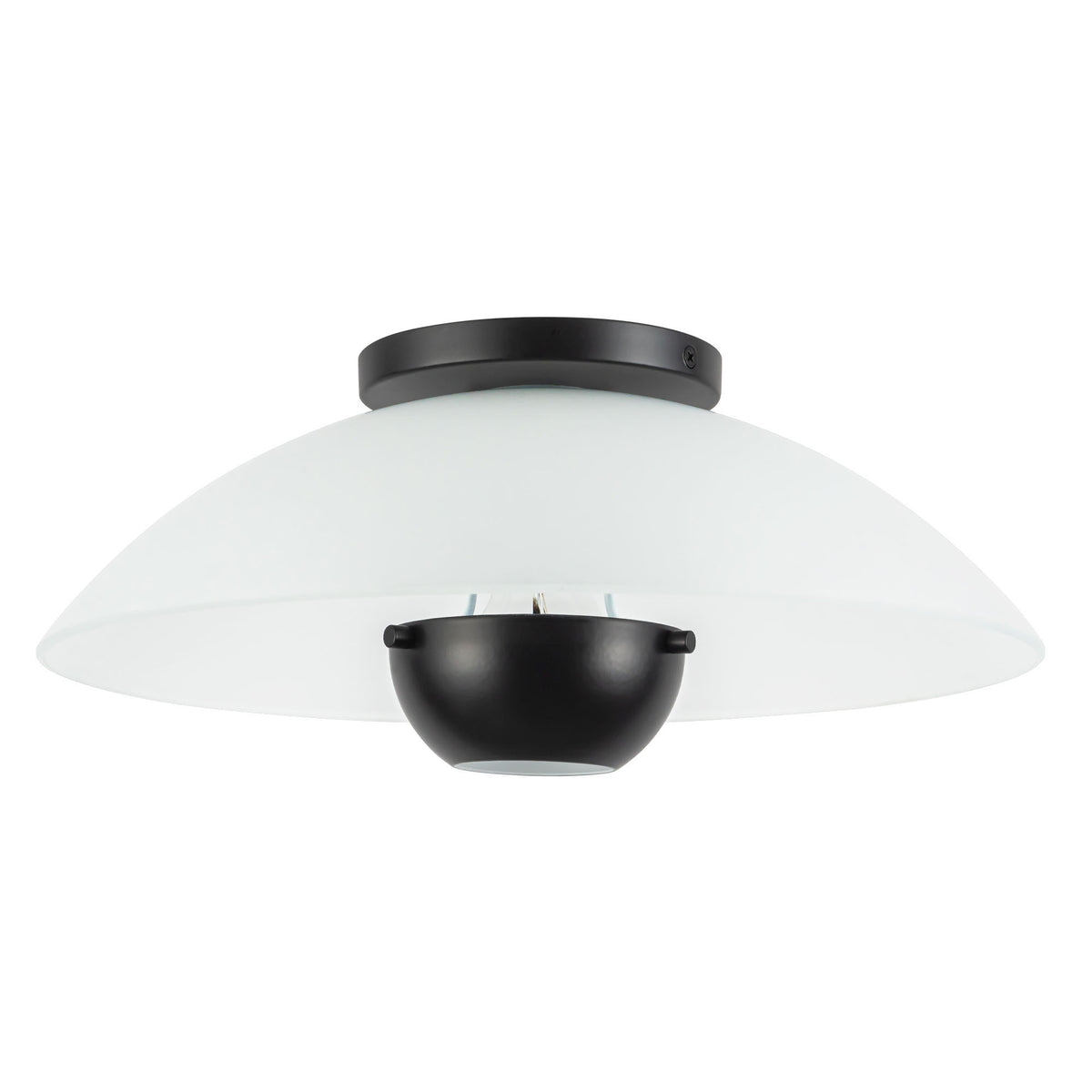Plafonnier Umbra Noir / Verre opale – vue 2