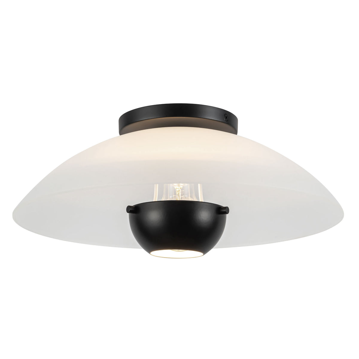 Plafonnier Umbra Noir / Verre opale – vue 4