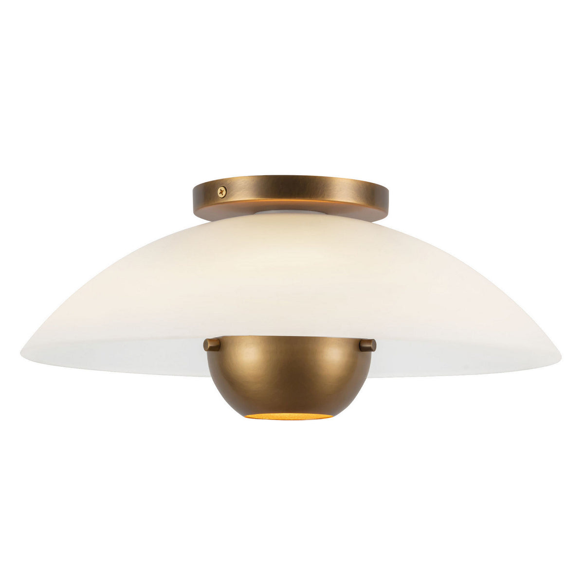 Plafonnier Umbra Laiton vieilli / Verre opale – Kuzco Lighting