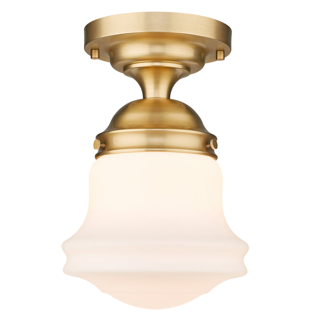 Semi-plafonnier Vaughn Laiton patrimoine, Opale mate, 10 1/2" – Z-Lite