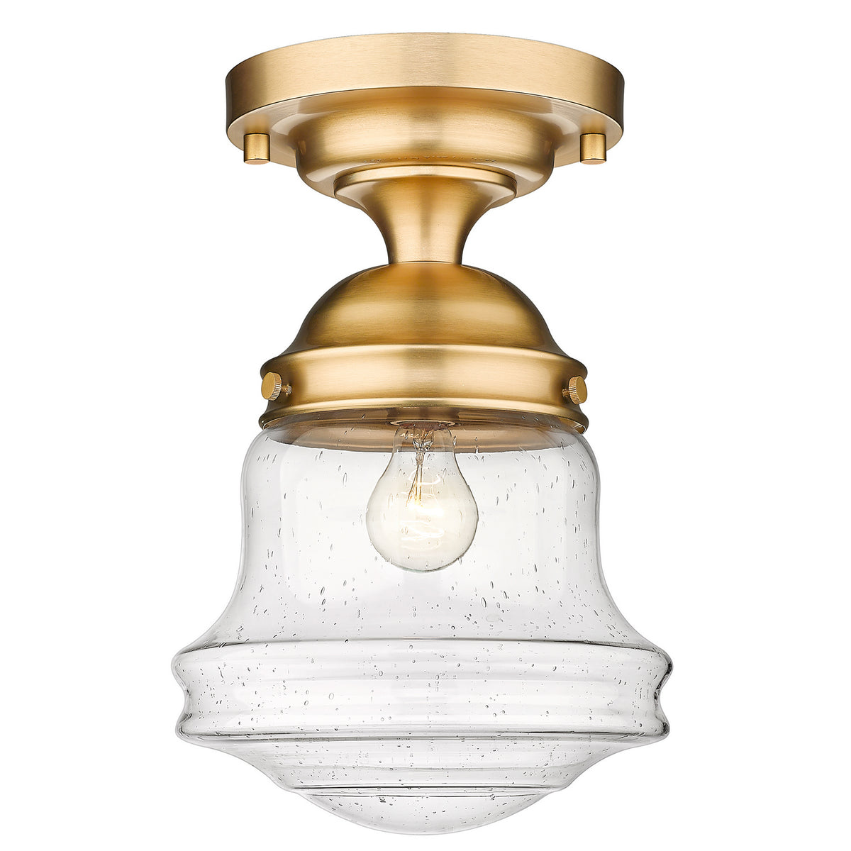Semi-plafonnier Vaughn Laiton patrimoine, Grené transparent, 10 1/2" – Z-Lite