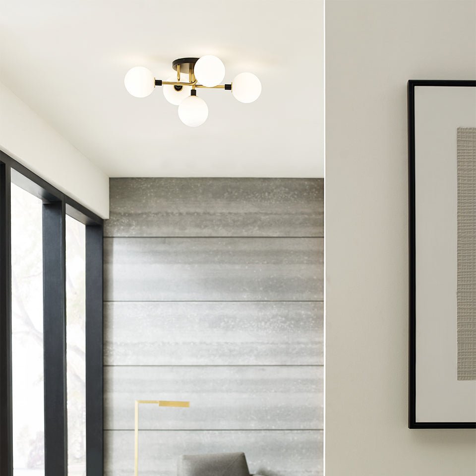 Plafonnier Viaggio - Fumée/Nickel poli Oui by Tech Lighting | Luminaires & cie