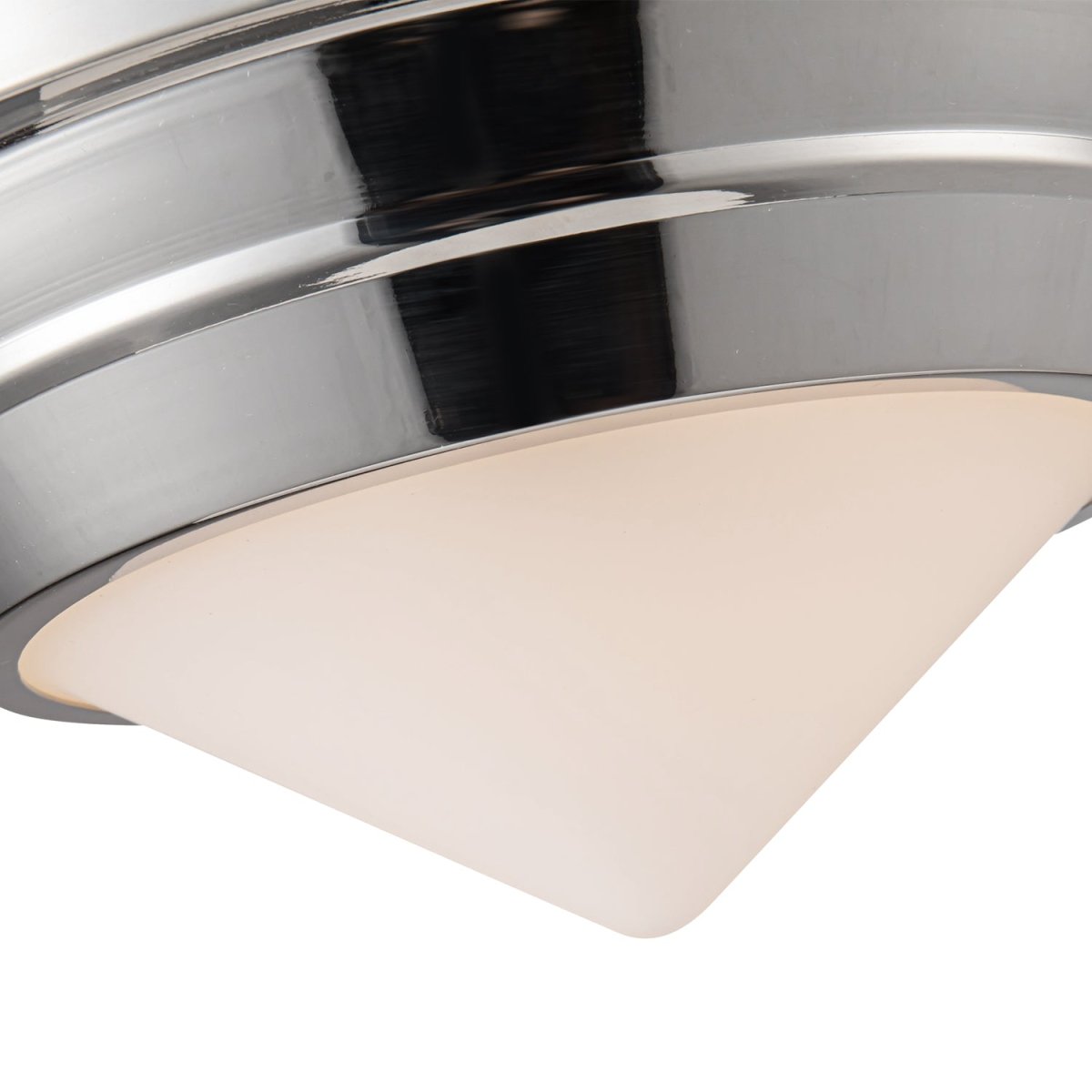 Plafonnier Willard - Nickel / Opale Polie Verre mate by Alora Lighting | Luminaires & cie