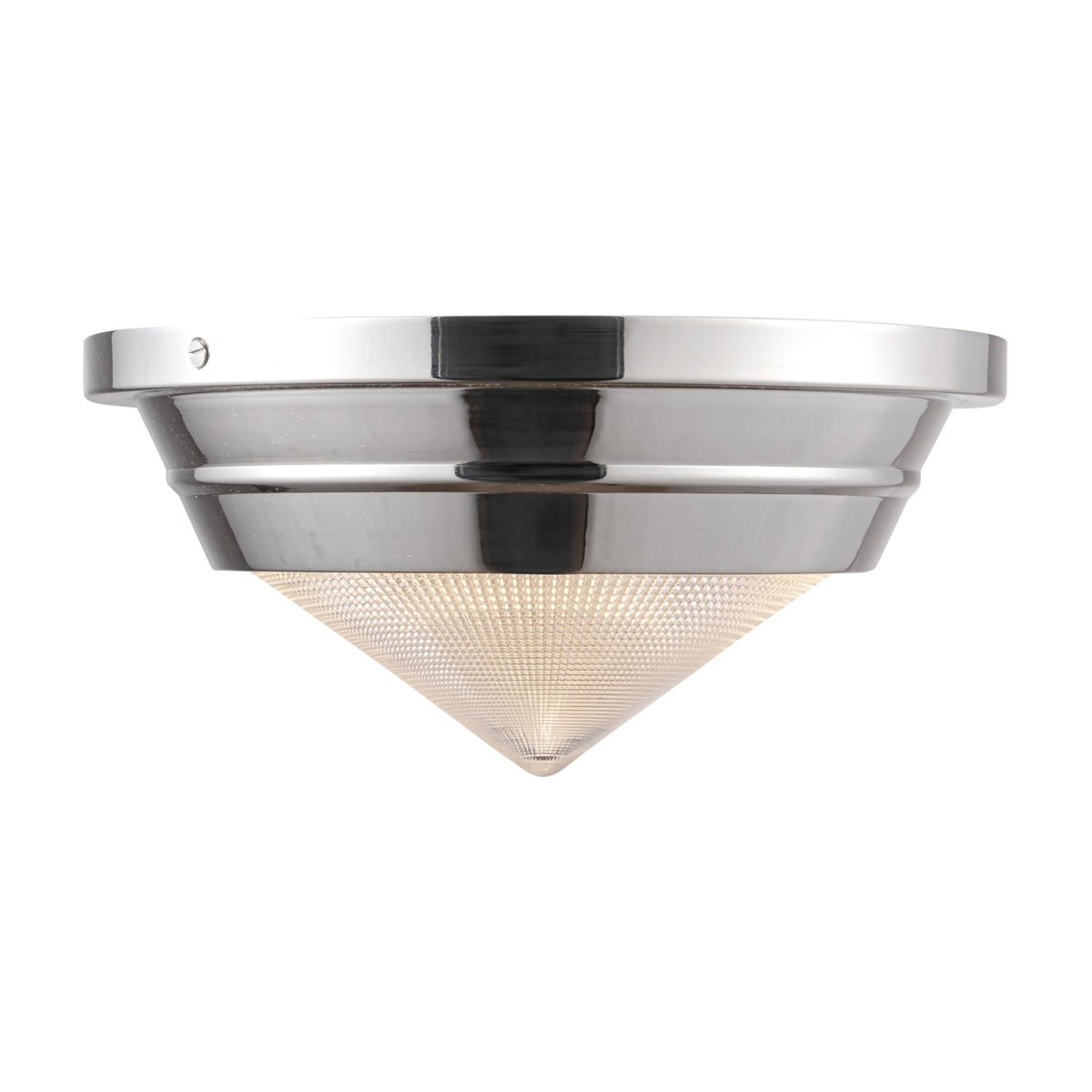 Plafonnier Willard - Nickel poli / verre prismatique by Alora Lighting | Luminaires & cie