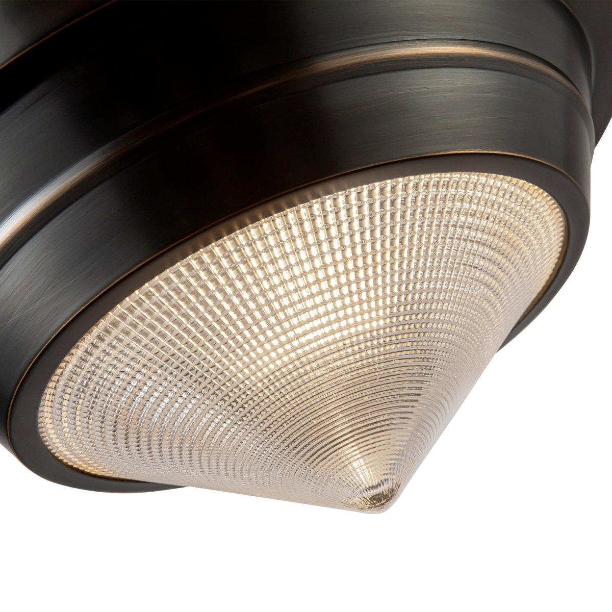 Plafonnier Willard - Bronze urbain / verre prismatique by Alora Lighting | Luminaires & cie