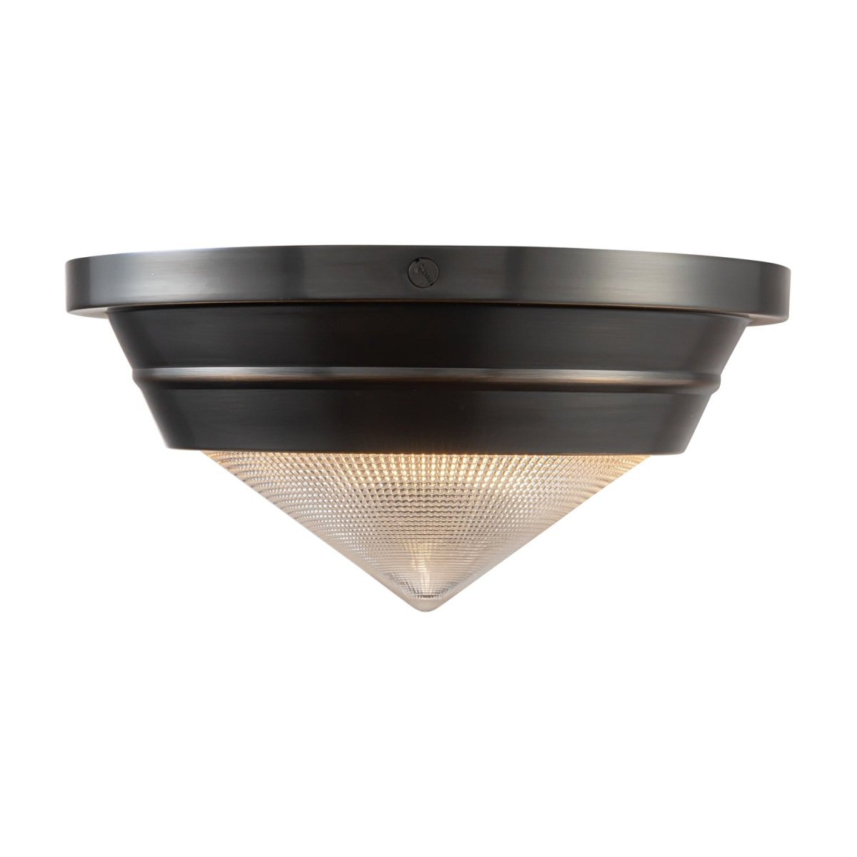 Plafonnier Willard - Bronze urbain / verre prismatique by Alora Lighting | Luminaires & cie