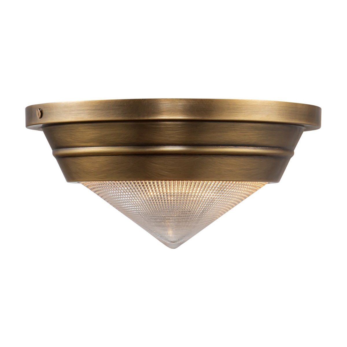 Plafonnier Willard - Laiton vintage / verre prismatique by Alora Lighting | Luminaires & cie