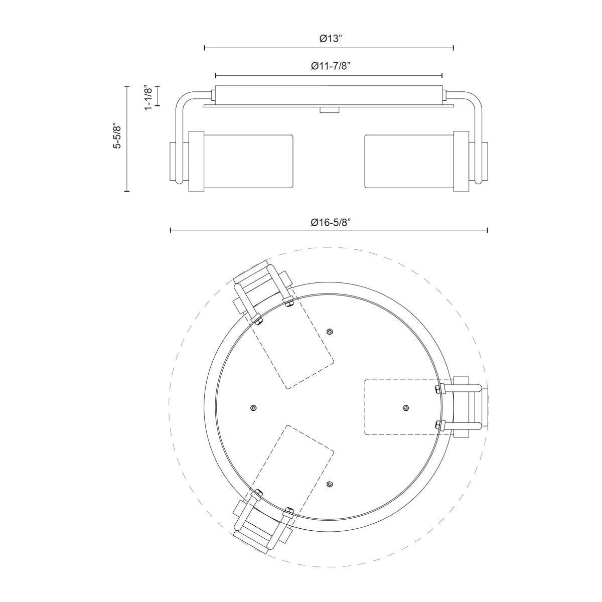 Plafonnier Wynwood - Bronze urbain / opale brillante by Alora Lighting | Luminaires & cie
