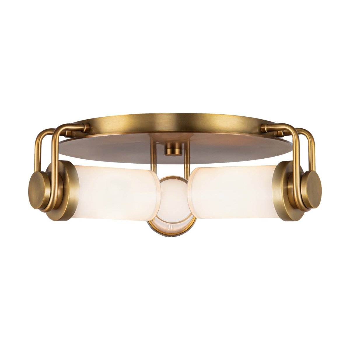 Plafonnier Wynwood - Opale en laiton / brillant vintage by Alora Lighting | Luminaires & cie