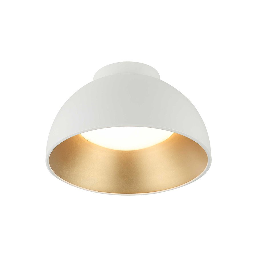 Plafonnier Zenith - Blanc mat et or 11 7/8" by Matteo Lighting | Luminaires & cie