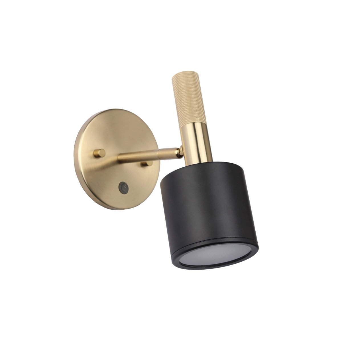 Projecteur mural Rhoswen - Noir mat et Laiton vieilli by Dainolite | Luminaires & cie