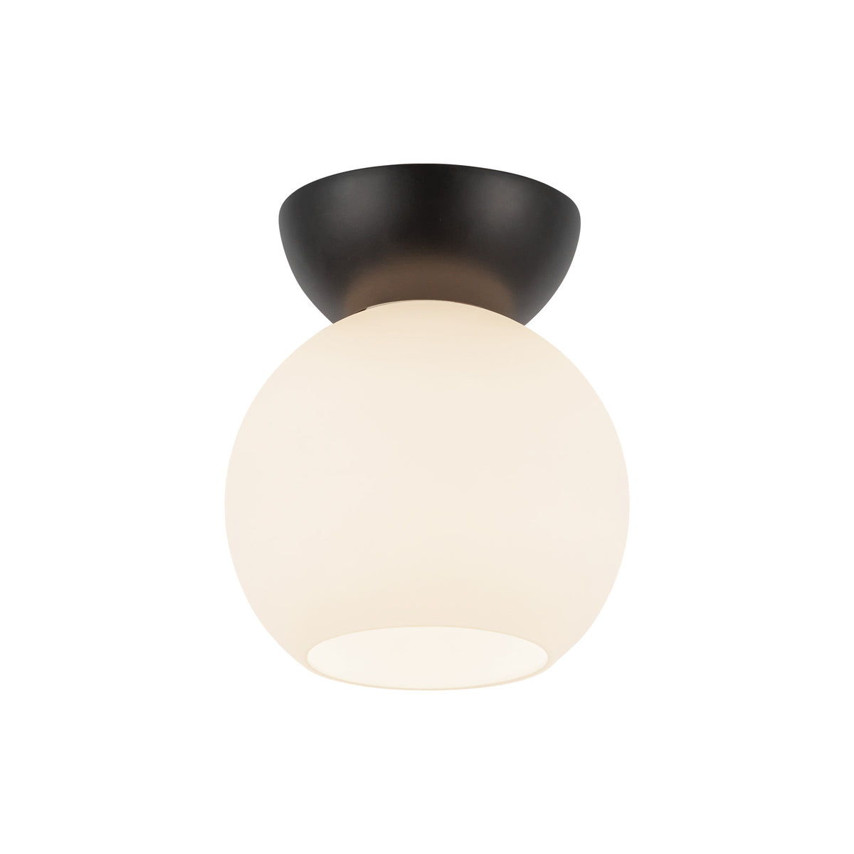 Plafonnier Arcadia Noir, Verre opale mat, 6" – vue 2