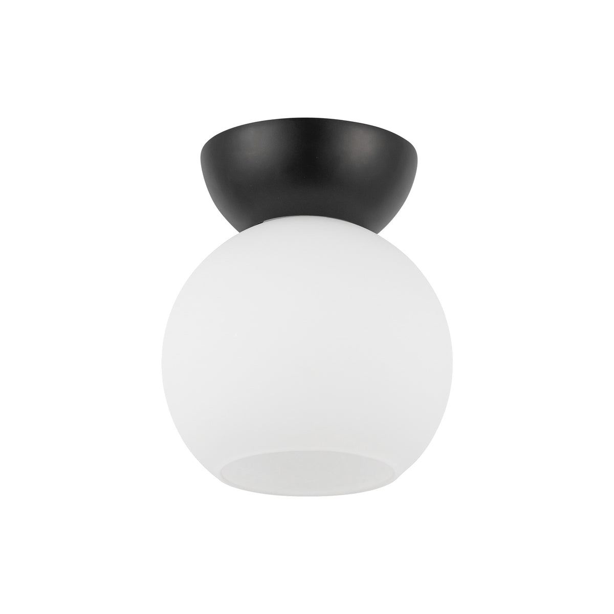 Plafonnier Arcadia Noir, Verre opale mat, 6" – vue 3