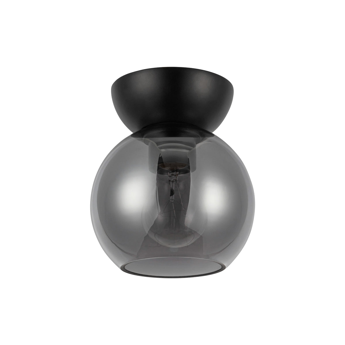 Plafonnier Arcadia Noir, Verre fumé, 6" – vue 3