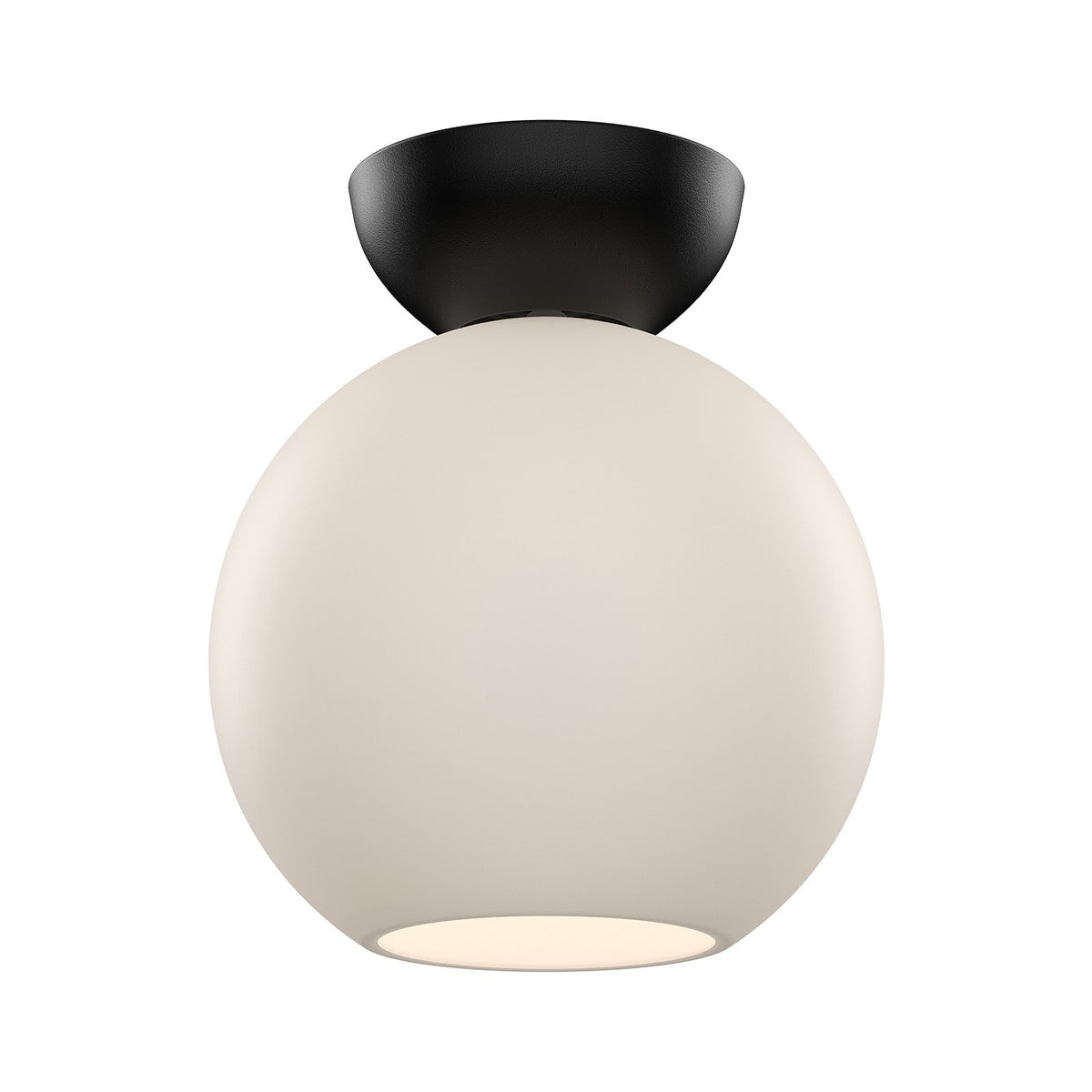 Plafonnier Arcadia Noir, Verre opale mat, 7 7/8" – Kuzco Lighting