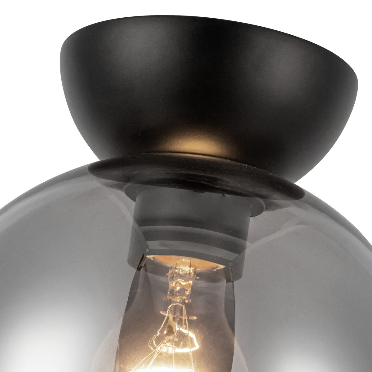 Plafonnier Arcadia Noir, Verre fumé, 7 7/8" – vue 4