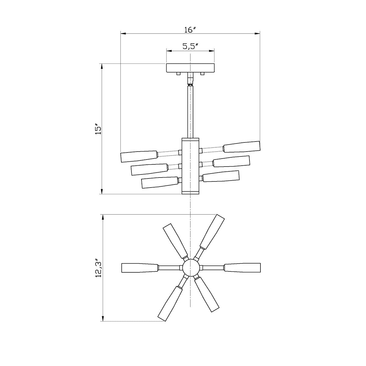 Semi-plafonnier Ascension