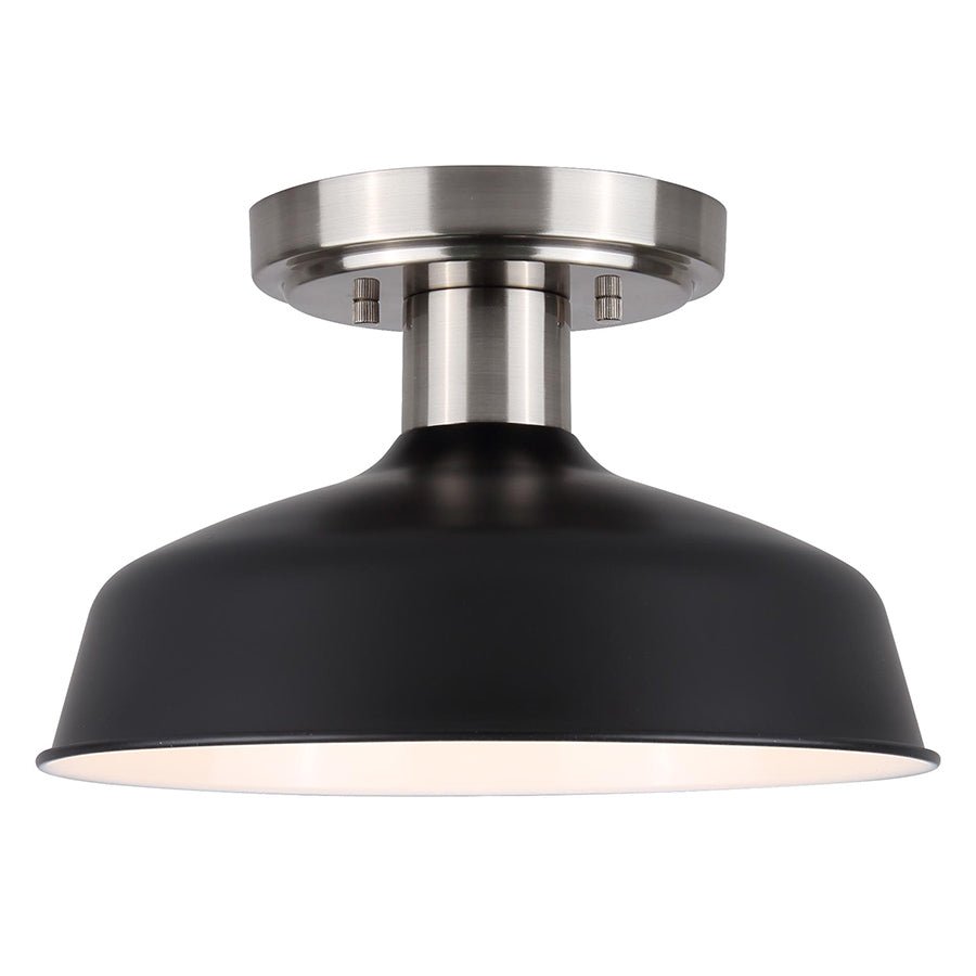 Semi - plafonnier Bello - Nickel brossé / noir mat by Canarm | Luminaires & cie