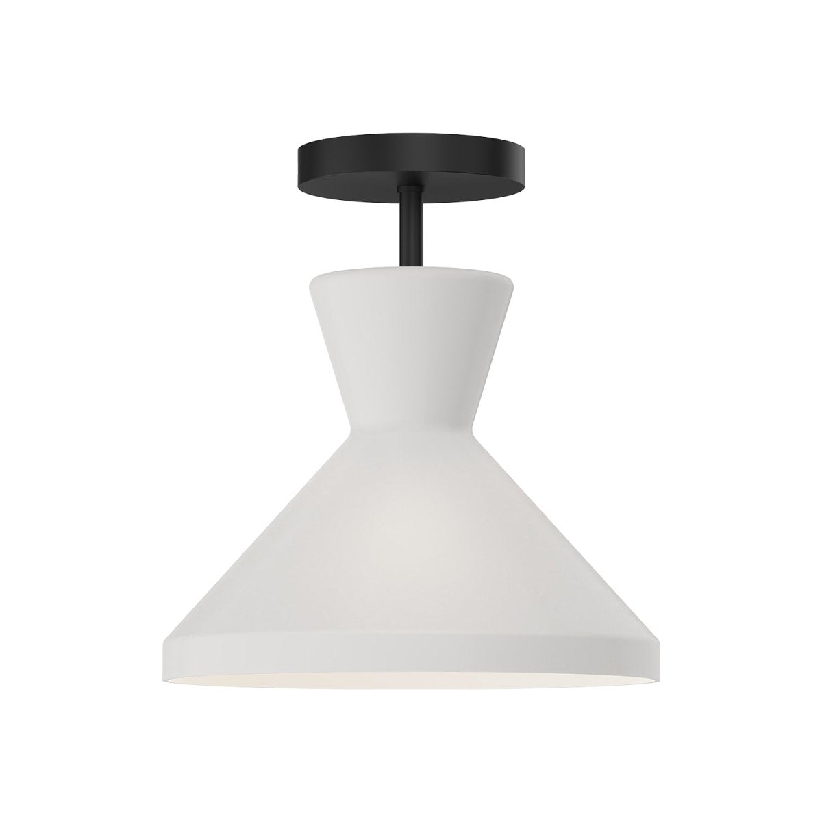 Semi - plafonnier Betty - Verre noir / opale mat by Alora Lighting | Luminaires & cie