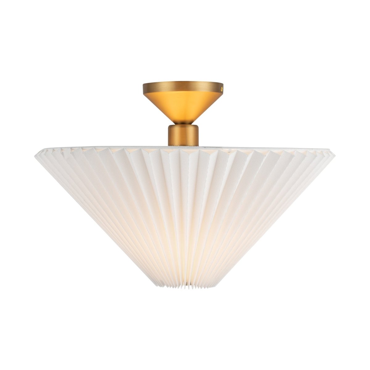 Semi - plafonnier Bridgette - Or brossé / blanc plié by Alora Lighting | Luminaires & cie
