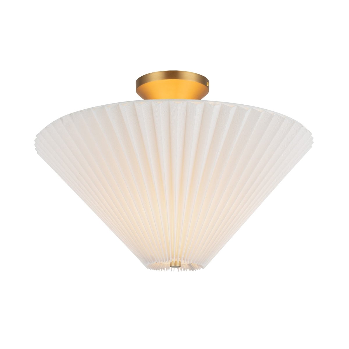 Semi - plafonnier Bridgette - Or brossé / blanc plié by Alora Lighting | Luminaires & cie